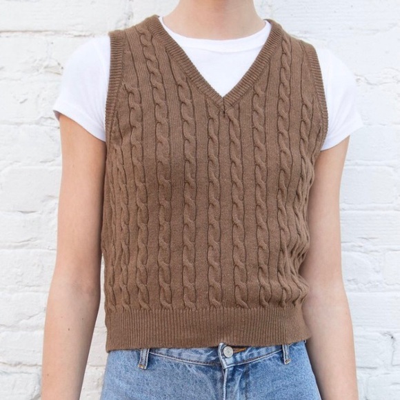 Brandy Melville Sweaters Brandy Melville Brown Sweater Vest